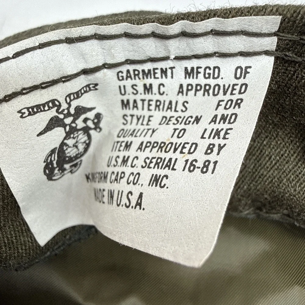 USMC US Marine Corps Cap Cover Khaki Green Size 7